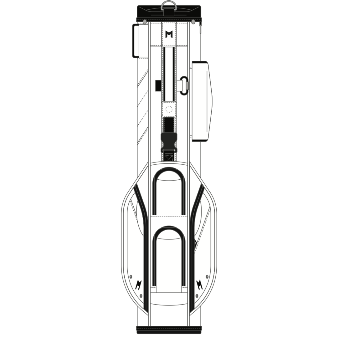 white par 3 golf bag lightweight for walking all magnetic pockets