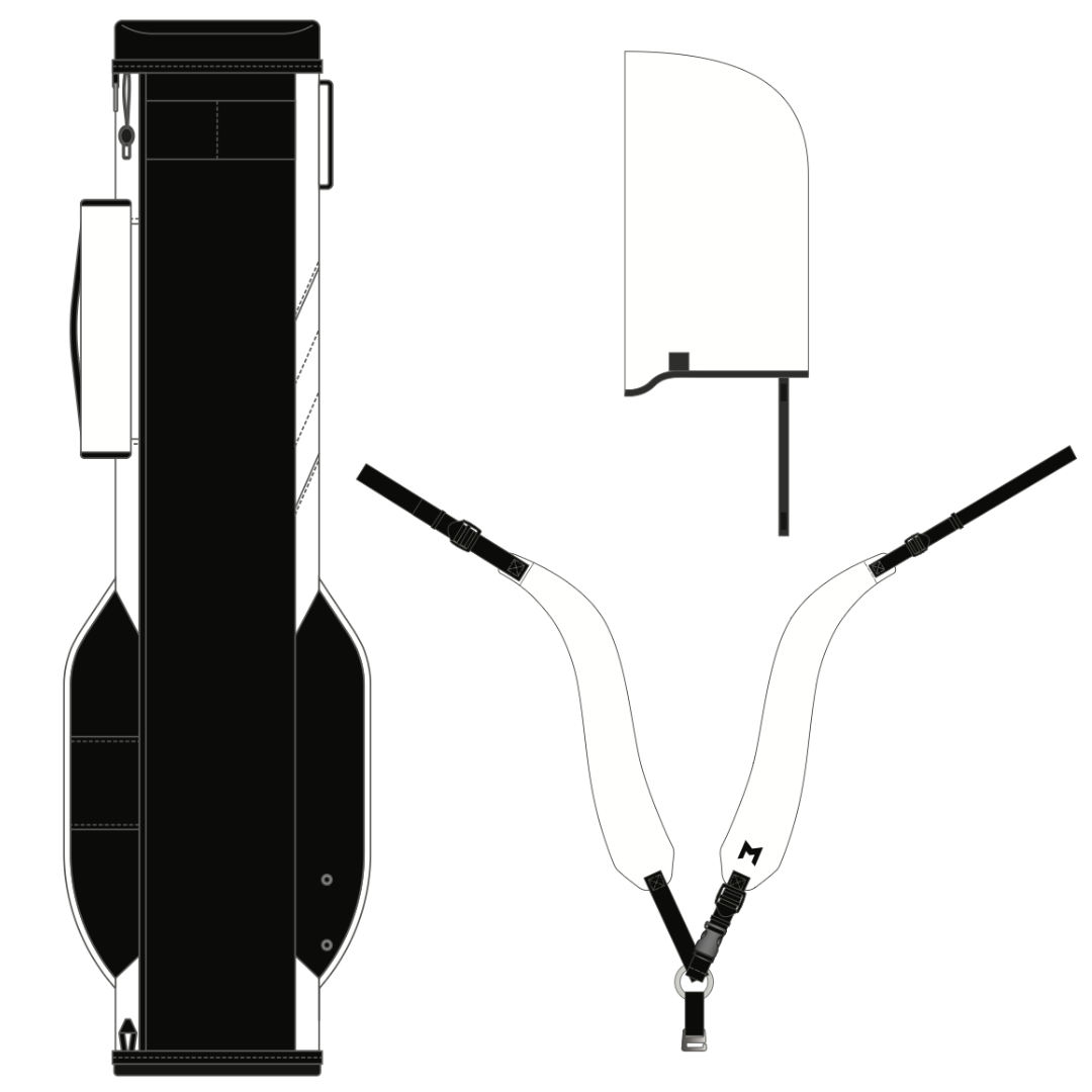 white par 3 golf bag lightweight for walking all magnetic pockets
