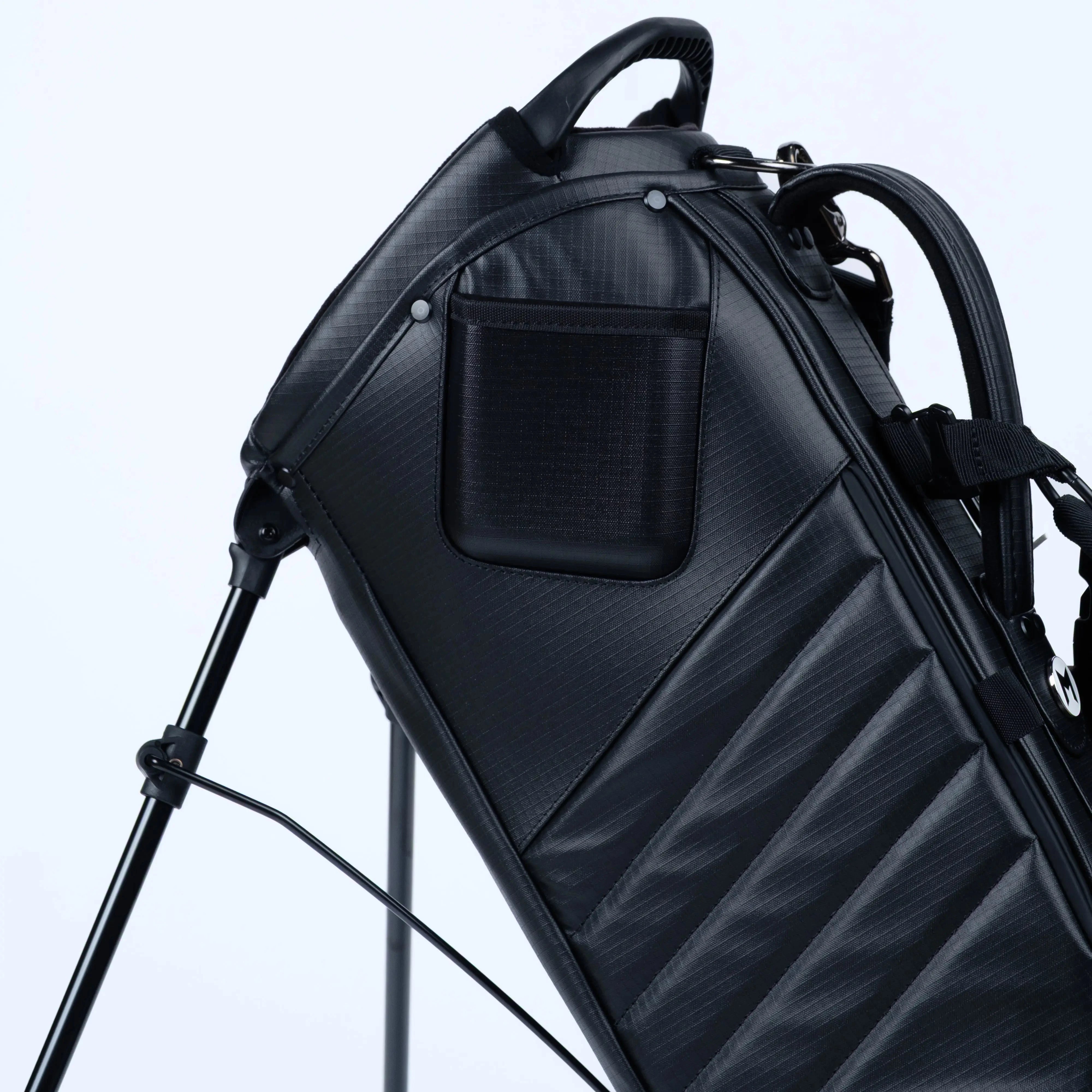 MNML GOLF Black MR2 Stand Golf Bag Phone Filming Pocket to Record Your Swing