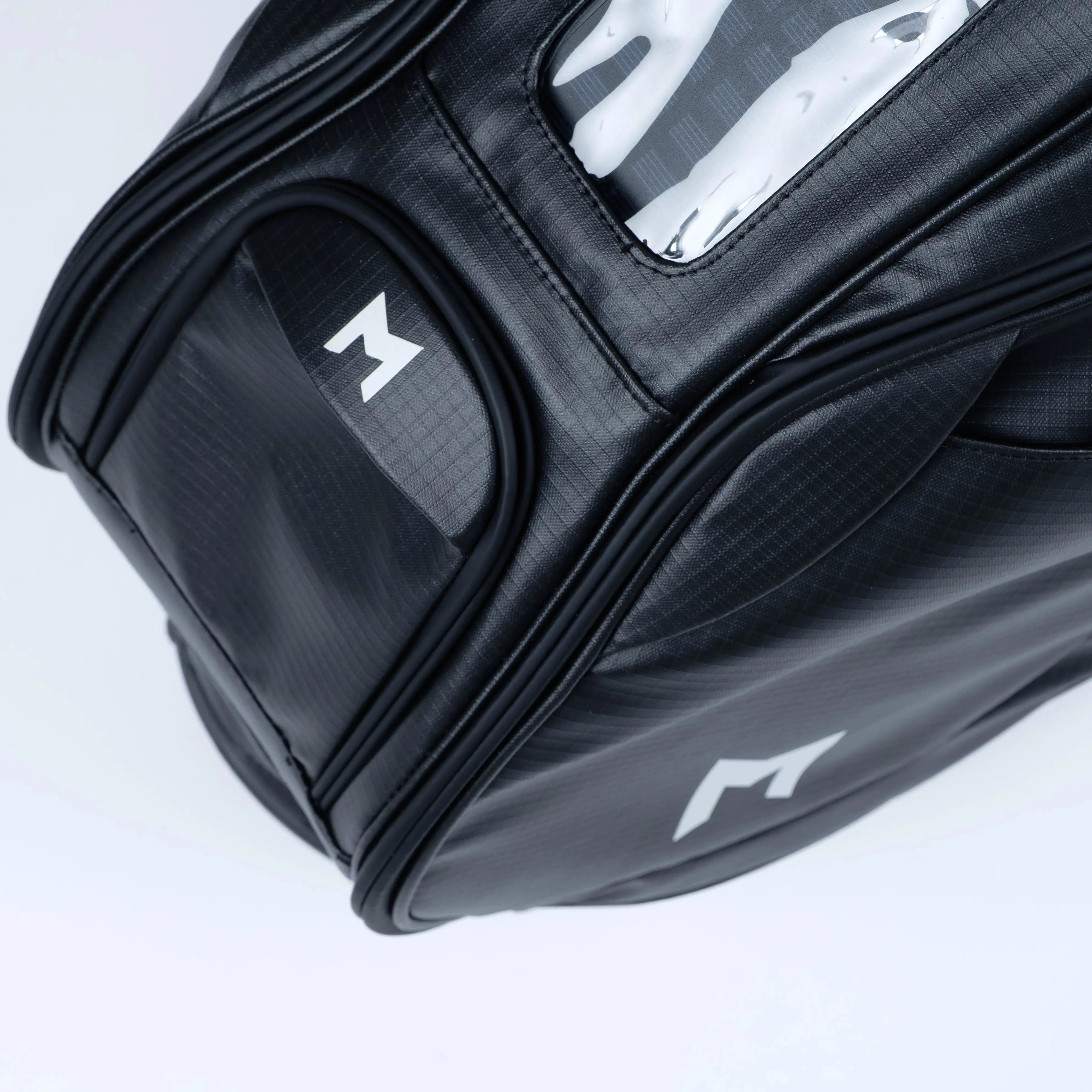 black golf bag with all magnetic pockets