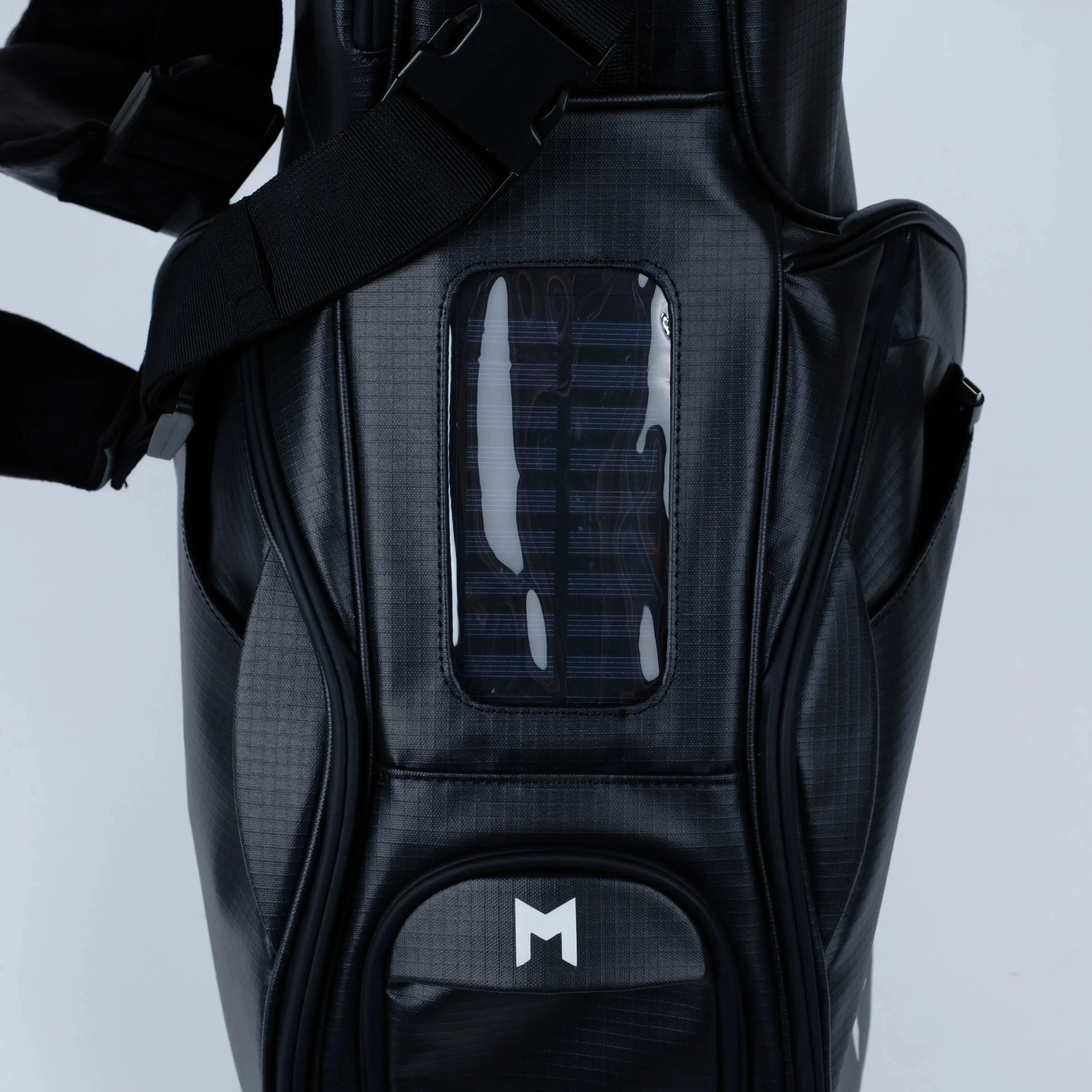MNML GOLF Black MR2 Stand Golf Bag Solar Phone Charger