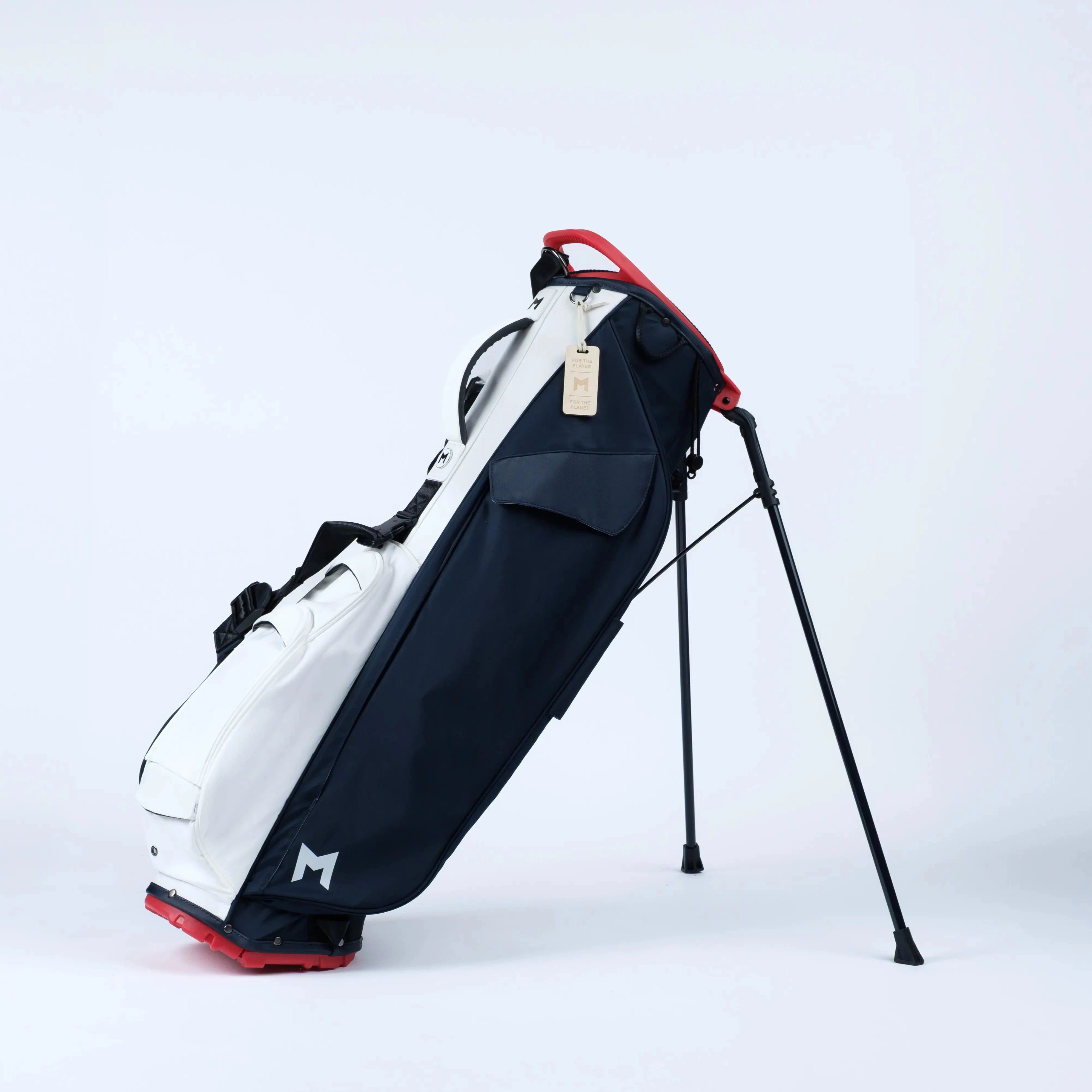 M COMP Golf Bag Navy White Red Stand Bag
