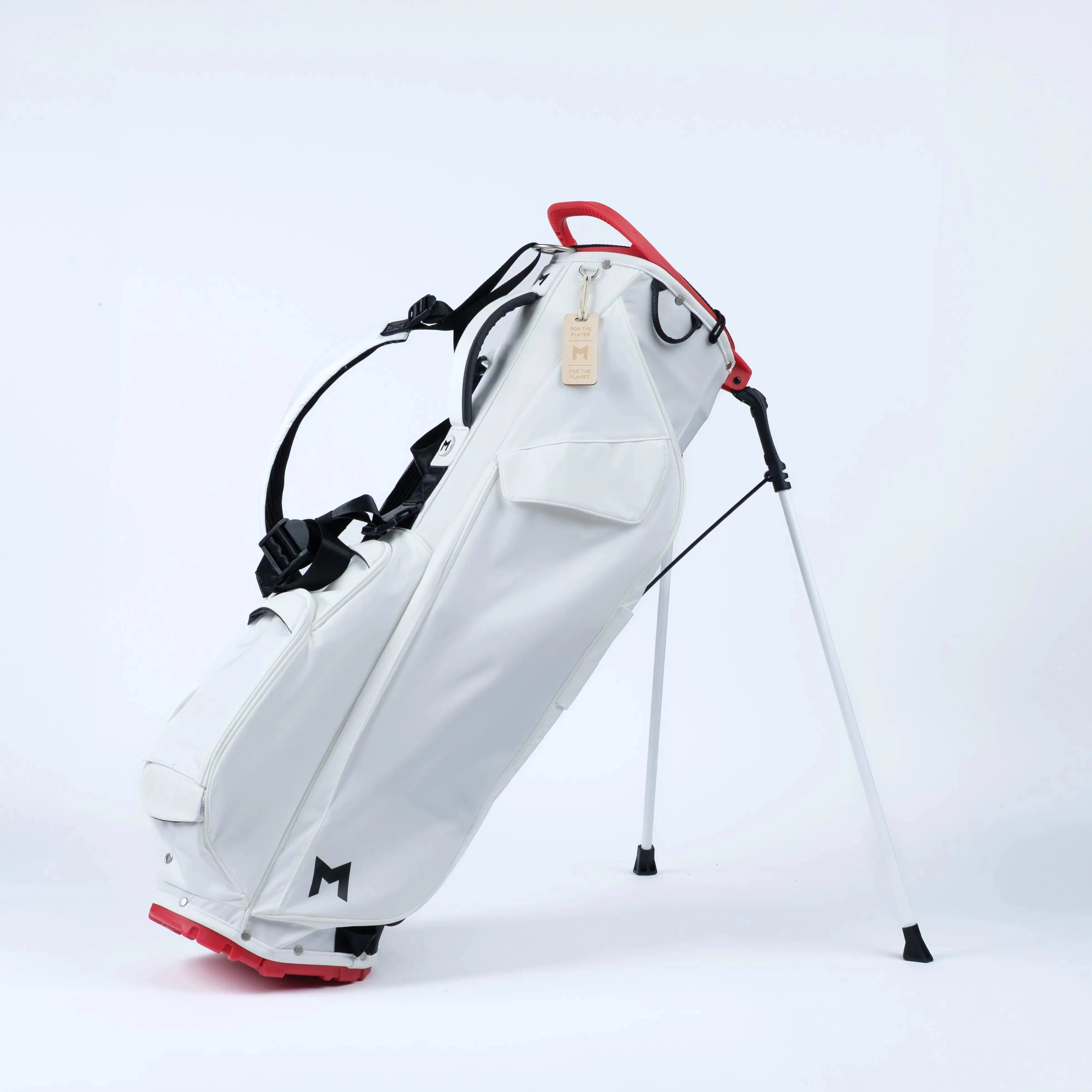 M COMP White Red Stand Bag