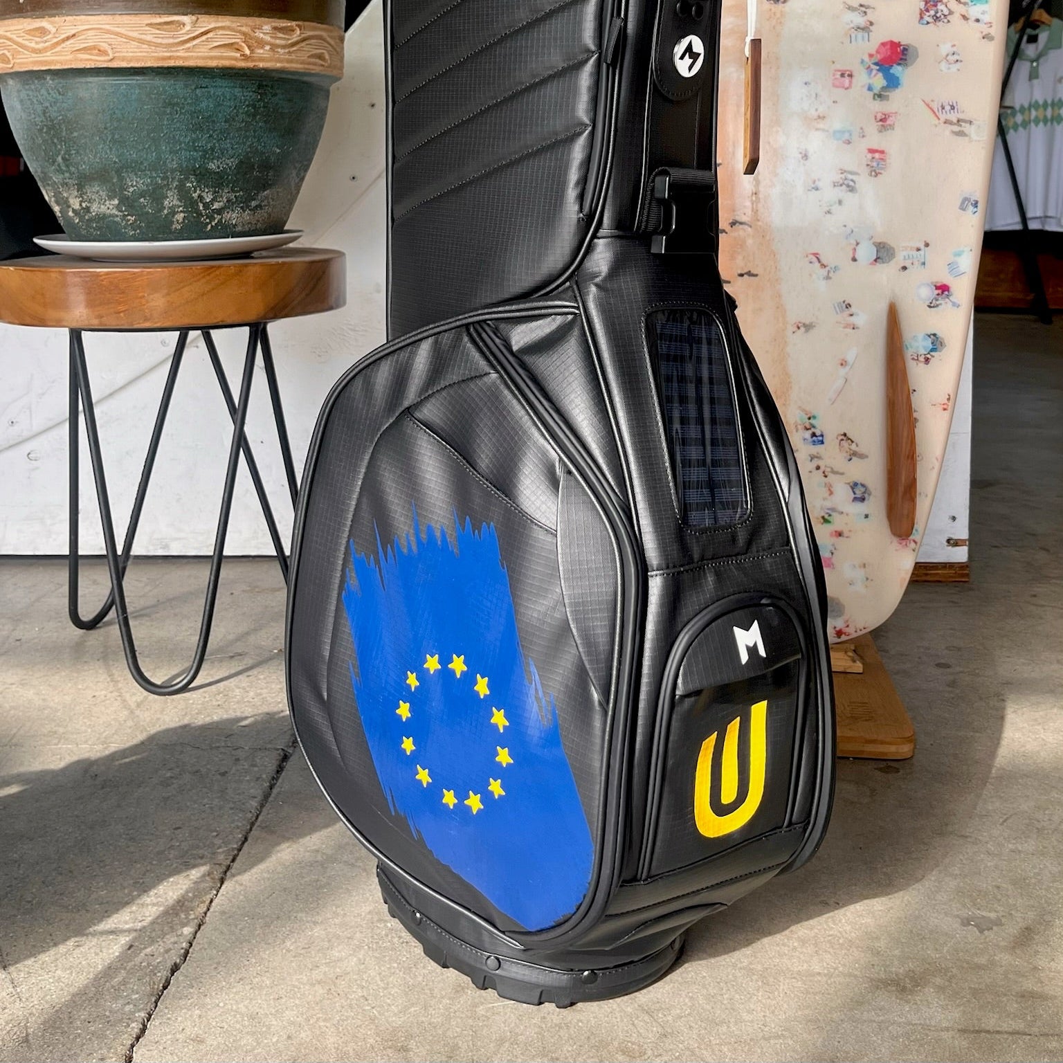 Custom Hand Painted Golf Black Bag