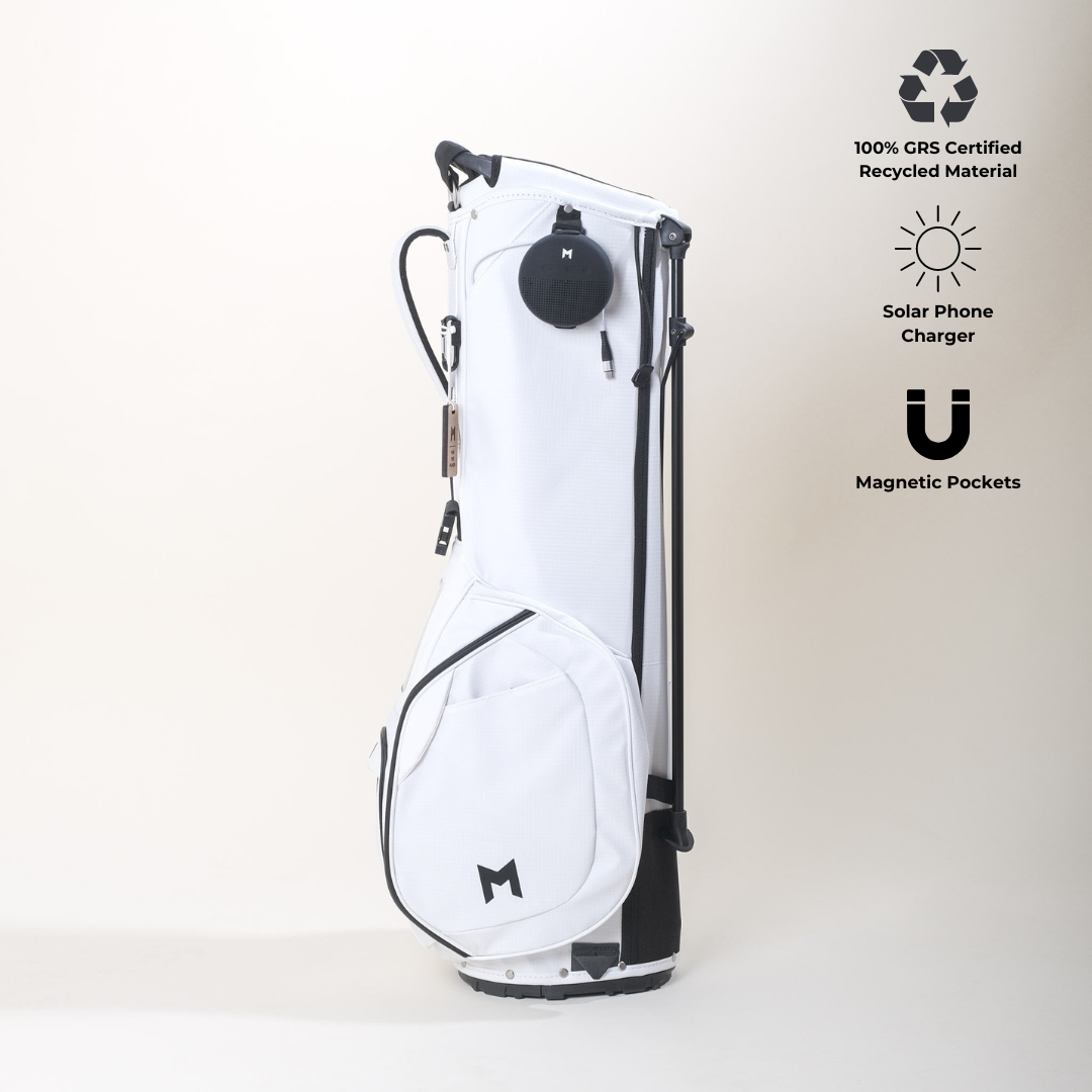 MNML GOLF's new MR1 golf bag features animal print artwork done by artist, Axel Lony.