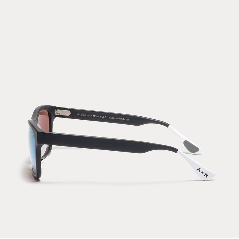 Black sunglasses set on a white background