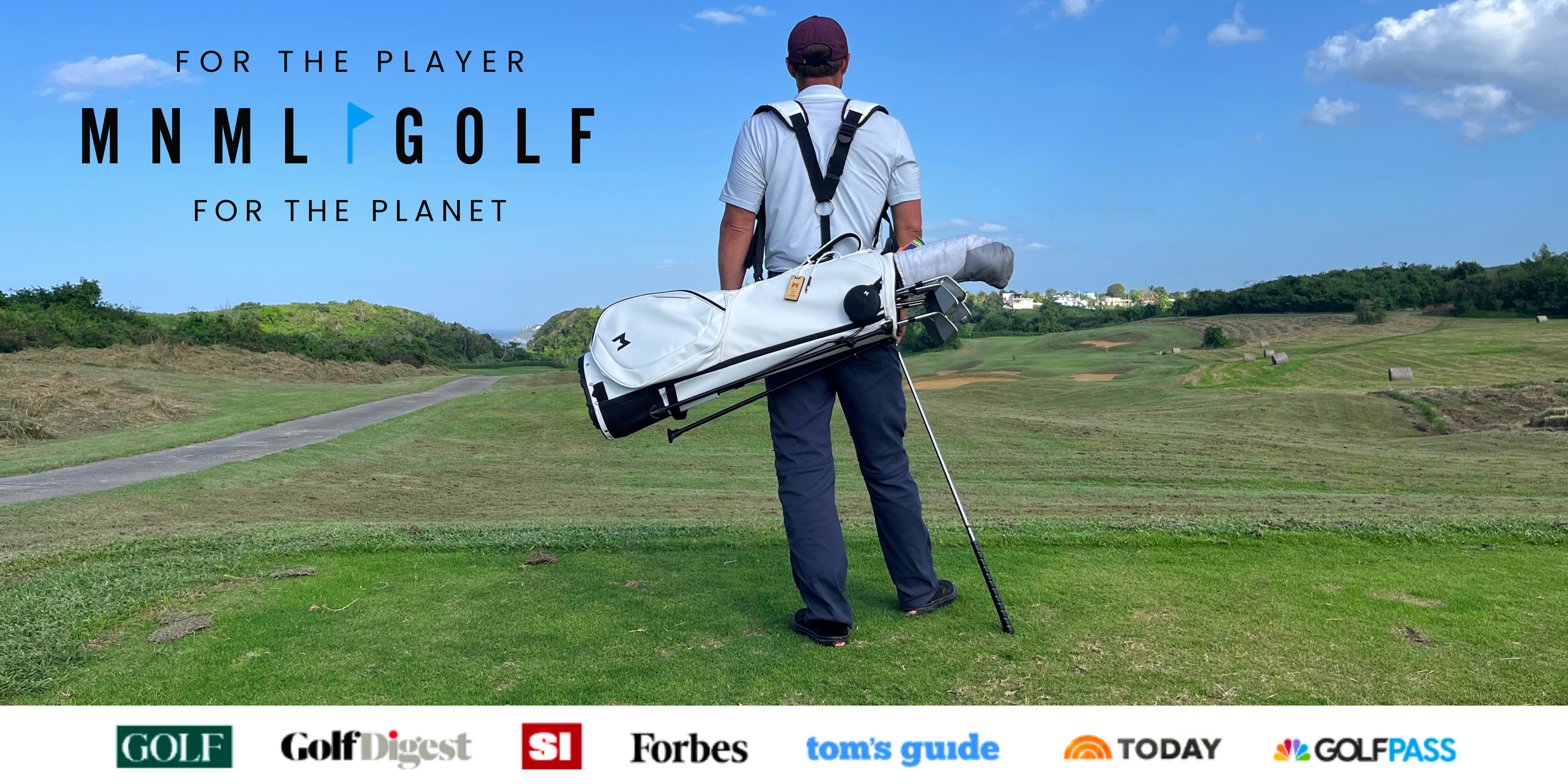If you're looking for an eco friendly golf bag, then MNML GOLF's MR1 sustainable golf bag is a great choice for you. Available in black or white recycled material.
